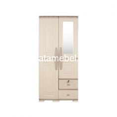 Plastic Wardrobe 2 Door + Mirror - Olymplast OTC 2PL ST2 MODERN / Cream